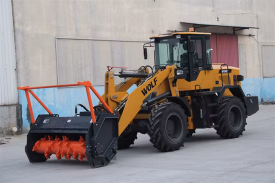 Wolf 3 Tons/3t/3000kg Mini/Bigger/Larger Front End Wheel Loader with Auger/Sweeper/Snow Bucket/Snow Blade/4 in 1 Bucket
