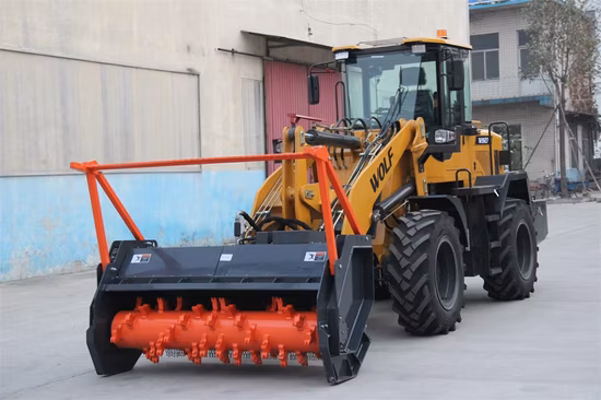 Wolf 3 Tons/3t/3000kg Mini/Bigger/Larger Front End Wheel Loader with Auger/Sweeper/Snow Bucket/Snow Blade/4 in 1 Bucket
