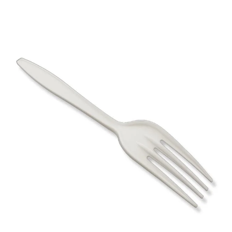 Comida Plastic Hot Storage Cornstarch Microwavable 8" Fork Cutlery Sets, Flight Plastic Spoon Fork