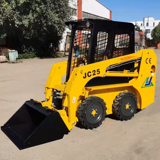 Minicargador de dirección deslizante pequeño de 1,5 toneladas y 25 HP con accesorio de barredora
