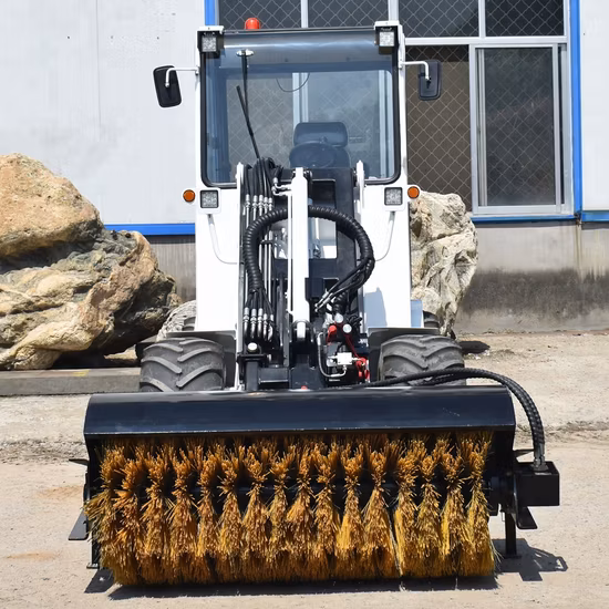 Mini cargadora de ruedas china hidrostática telescópica barredora de carreteras